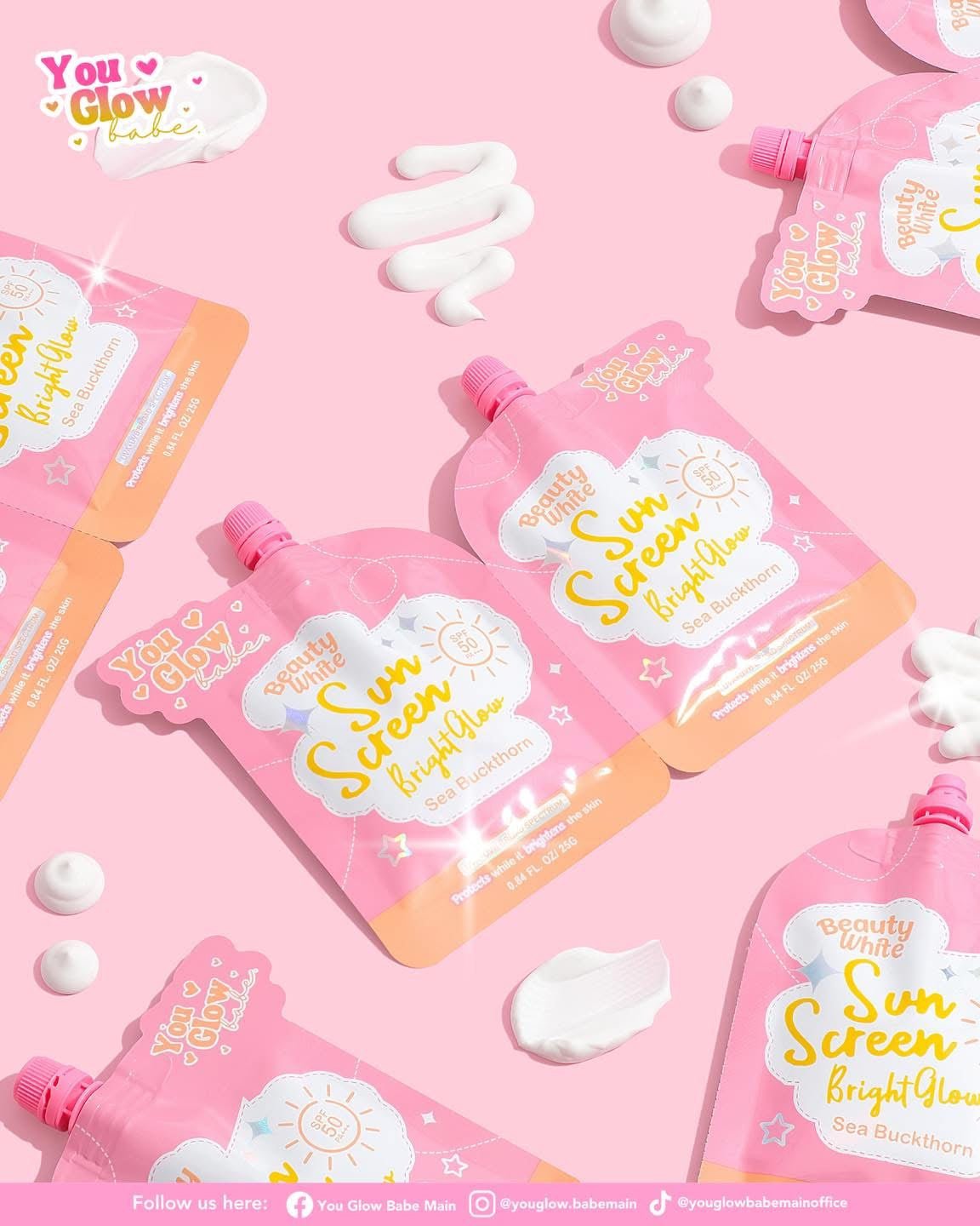 You Glow Babe Beauty White Sun Screen (25g x 2) واقي الشمس الأبيض من يو جلو بيبي بيوتي - Princess Cosmetics Qatar