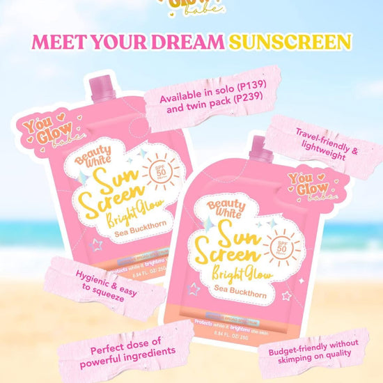 You Glow Babe Beauty White Sun Screen (25g x 2) واقي الشمس الأبيض من يو جلو بيبي بيوتي - Princess Cosmetics Qatar