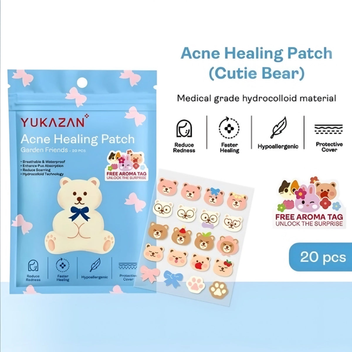 Yukazan Hydrocolloid Acne Healing Patch لصقة يوكازان لعلاج حب الشباب بتقنية الهيدروكولويد - Princess Cosmetics Qatar