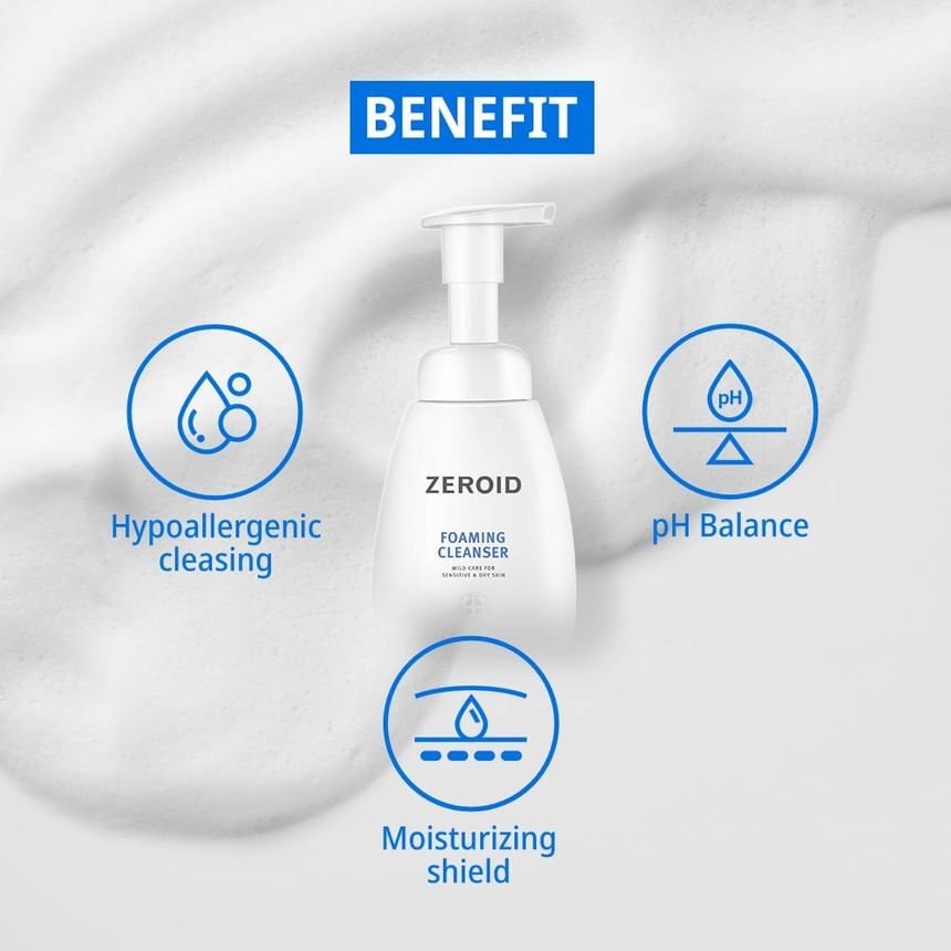 Zeroid Foaming Cleanser 240ml منظف رغوي من زيرويد - Princess Cosmetics Qatar