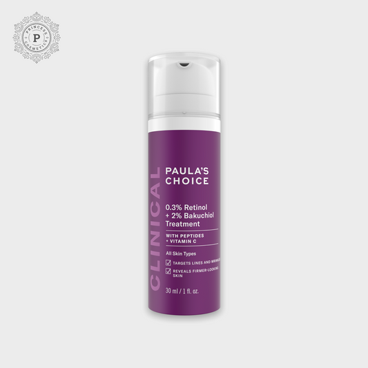 Paula’s Choice Clinical 0.3% Retinol + 2% Bakuchiol Treatment 30ml. باولا تشويس كلينيكال 0.3٪ ريتينول + 2٪ علاج باكوتشيول