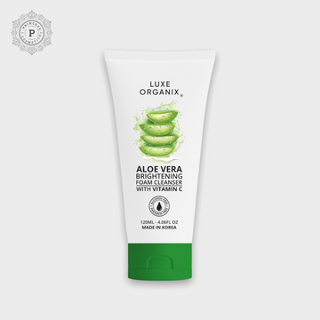 Luxe Organix 99% Aloe Vera Brightening Micro Foam Cleanser with Vitamin C 120ml لوكس أورجانيكس 99٪ الألوة فيرا منظف رغوي مفتح مع فيتامين سي 120 مل