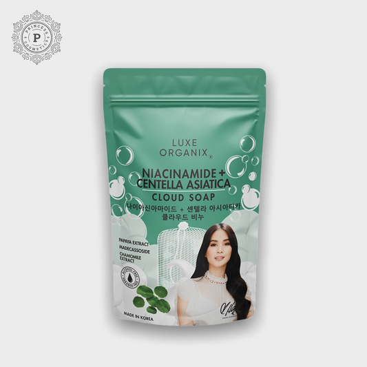 Luxe Organix Niacinamide + Centella Asiatica Calming Cloud Soap 180g لوكس أورجانيكس نياسيناميد + صابون كينتيللا أسياتيكا المهدئ 180 جم