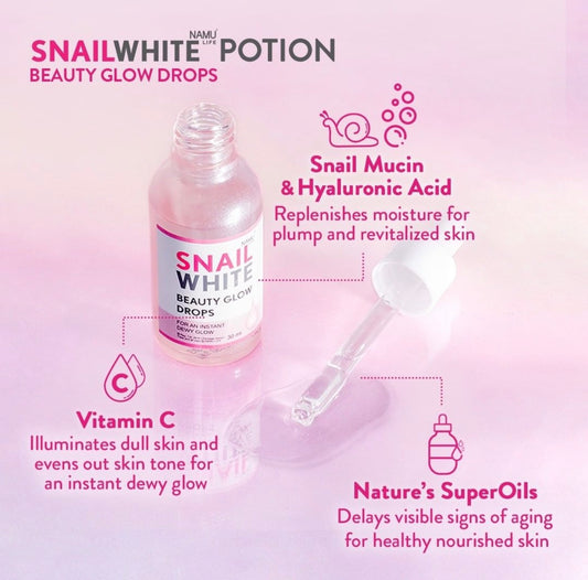 Namu Life Snail White Beauty Glow Drops 30ml. قطرات توهج الجمال الأبيض من نامو لايف، 30 مل