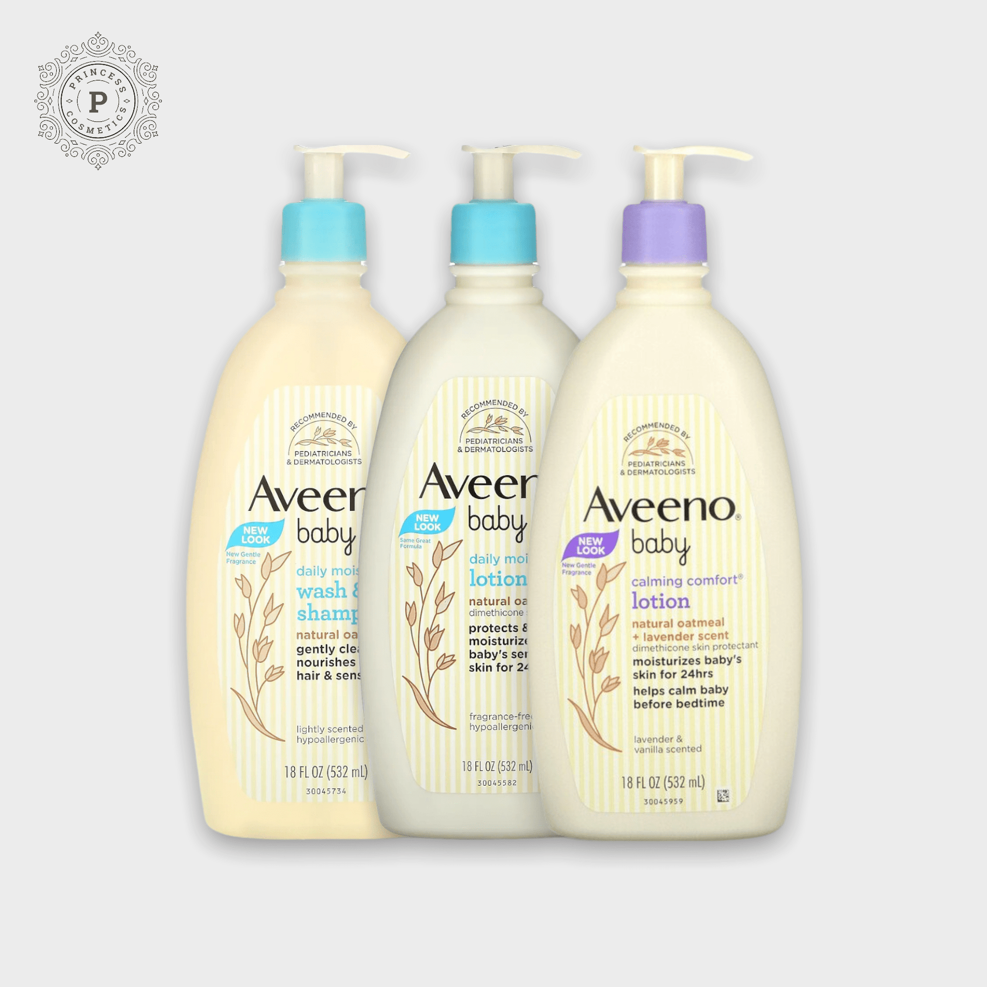 Aveeno Baby Moisture Lotion | Wash & Shampoo (3 option). لوشن ترطيب الأطفال من أفينو | غسول وشامبو (3 خيارات) - Princess Cosmetics Qatar