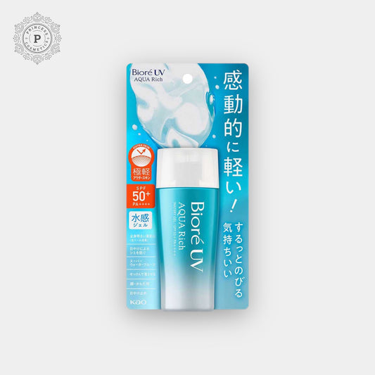 Biore UV Aqua Rich Watery Gel SPF 50+ PA+++ 70g (Renewal). عامل حماية من أشعة الشمس SPF 50+ PA+++ 70 جرام (مجدد) بيور جل مائي غني بالمواد الغذائية - Princess Cosmetics Qatar