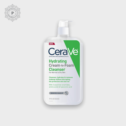 CeraVe Hydrating Cream - to - Foam Cleanser منظف الكريمة المرطب من سيرافي إلى الرغوة - Princess Cosmetics Qatar