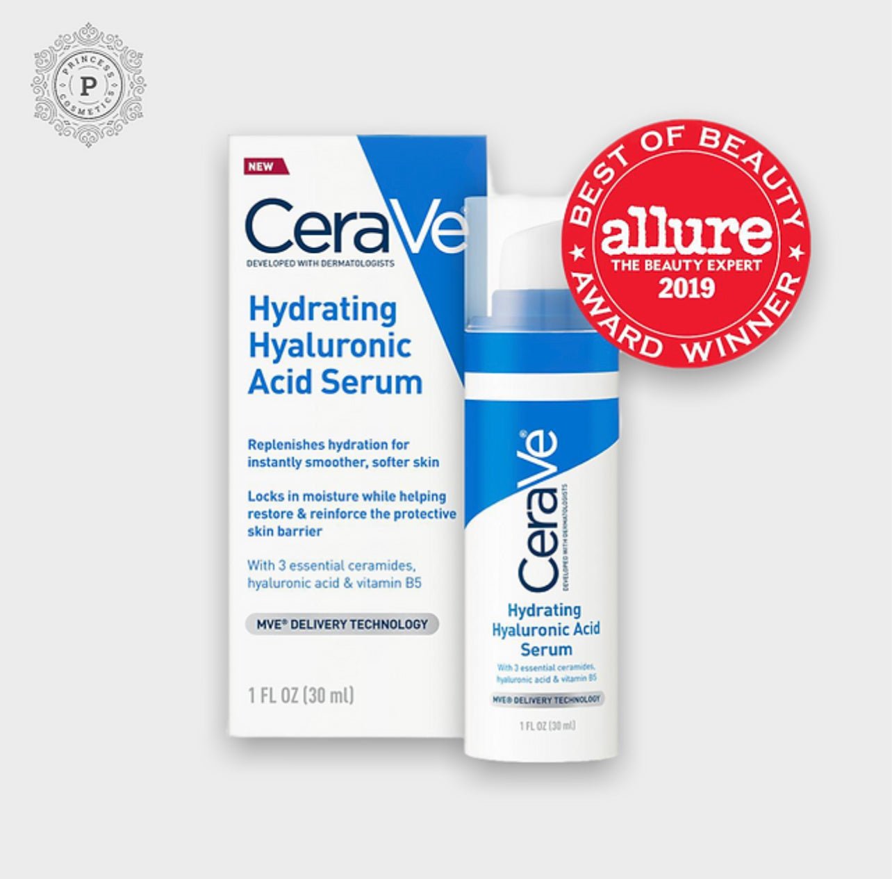 CeraVe Hydrating Hyaluronic Acid Serum 30ml. سيروم مرطب بحمض الهيالورونيك من سيرافيه 30 مل - Princess Cosmetics Qatar