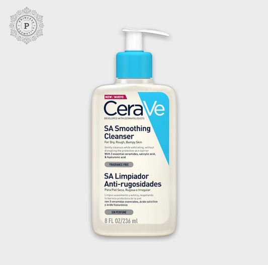 CeraVe SA Smoothing Cleanser - 2 size. منظف تنعيم البشرة من سيرافي SA - مقاسين - Princess Cosmetics Qatar