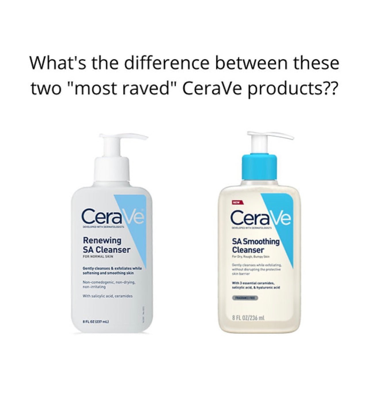 CeraVe SA Smoothing Cleanser - 2 size. منظف تنعيم البشرة من سيرافي SA - مقاسين - Princess Cosmetics Qatar