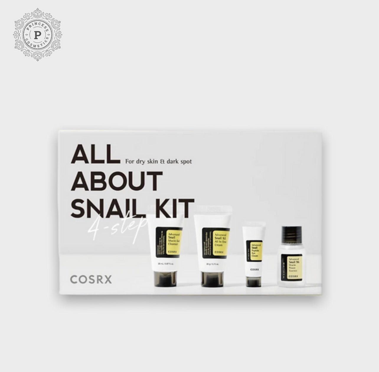 Cosrx All About Snail Kit 4 - Step. كوسركس مجموعة الحلزون للعناية بالبشرة - 4 قطع - Princess Cosmetics Qatar