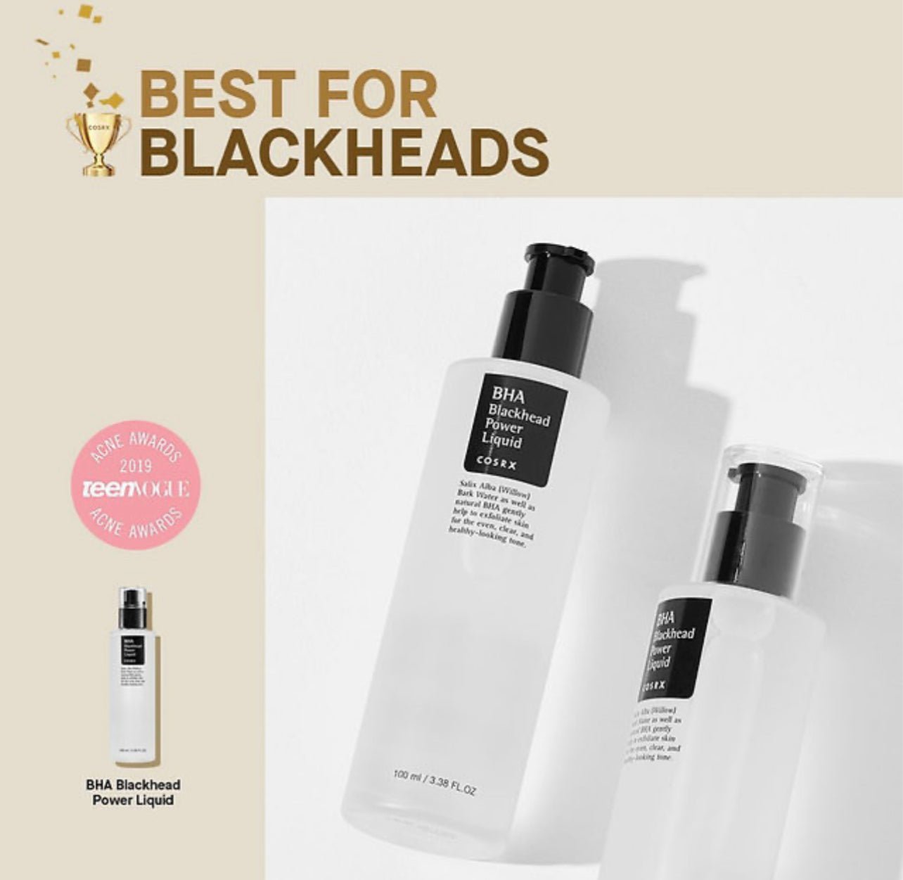 Cosrx BHA Blackhead Power Liquid 100ml. كوسركس الساليسيليك سائل 100مل - Princess Cosmetics Qatar