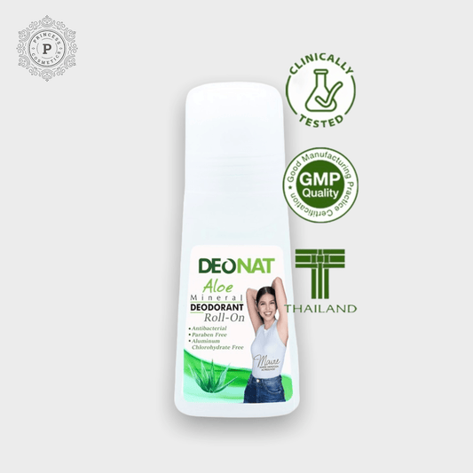 Deonat Aloe Mineral Deodorant Roll - On 65ml - EXPIRY: 07/2025. مزيل العرق ديونات ألو مينيرال رول أون 65 مل - Princess Cosmetics Qatar