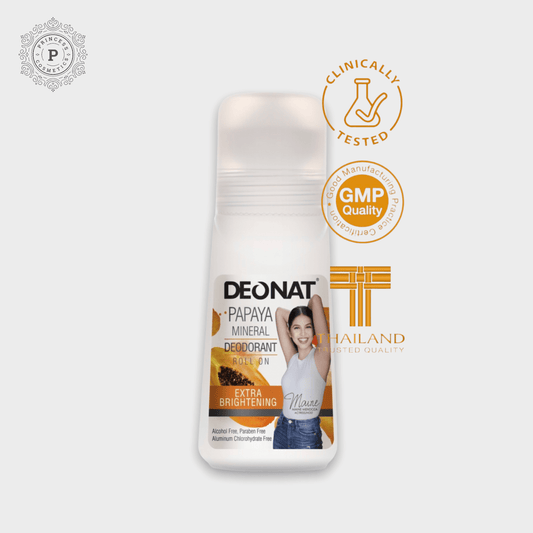 Deonat Papaya Mineral Deodorant Roll On 65ml. مزيل العرق ديونات البابايا المعدنية رول أون 65 مل - Princess Cosmetics Qatar