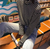 Dute Striped Turtleneck T-Shirt. تي شيرت مخطط بياقة مدورة - Princess Cosmetics Qatar