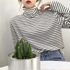 Dute Striped Turtleneck T-Shirt. تي شيرت مخطط بياقة مدورة - Princess Cosmetics Qatar