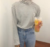 Dute Striped Turtleneck T-Shirt. تي شيرت مخطط بياقة مدورة - Princess Cosmetics Qatar