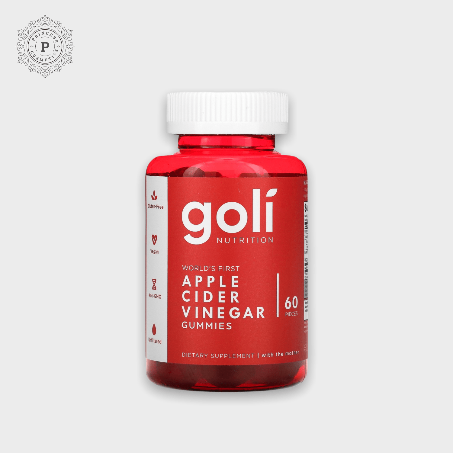 Goli Apple Cider Vinegar Gummies - 60 Gummies. جولي علكة خل التفاح - 60 علكة - Princess Cosmetics Qatar