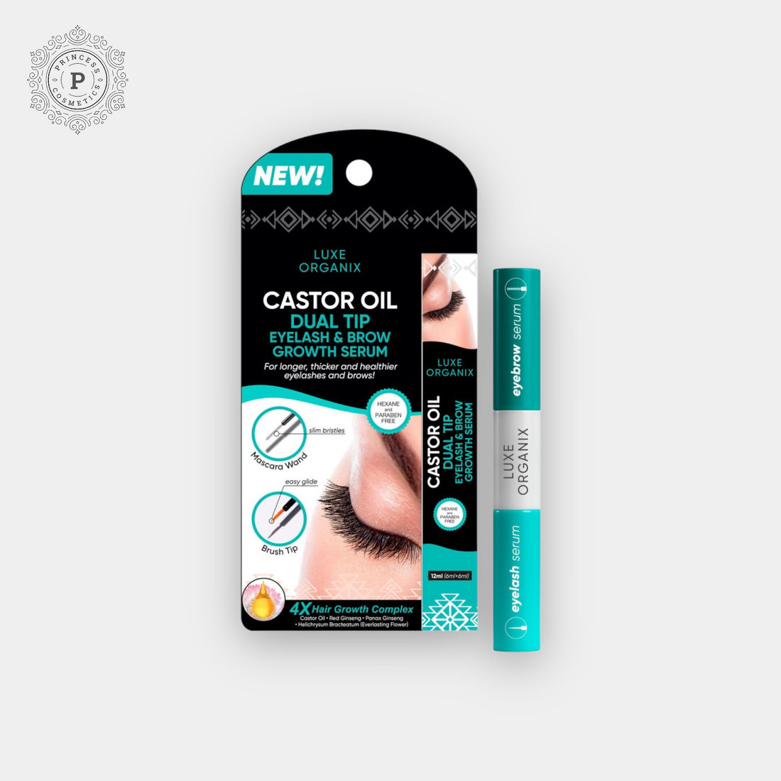 Luxe Organix Castor Oil Dual Tip Eyelash & Brow Growth Serum 12ml