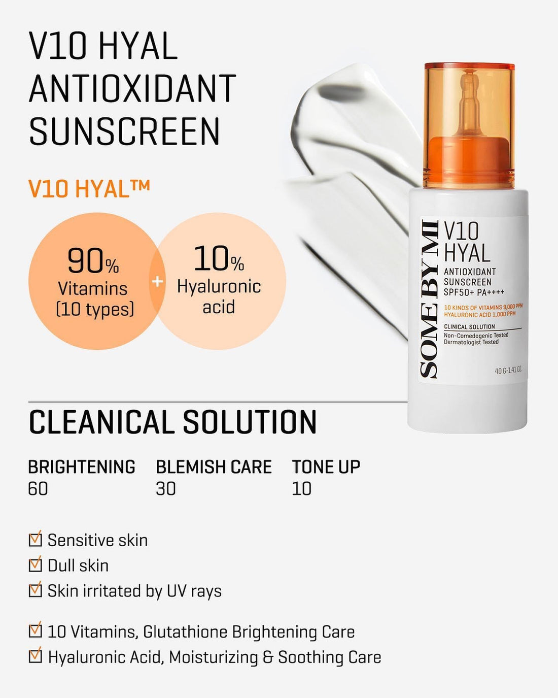 Somebymi V10 Hyal Antioxidant Sunscreen 40ml