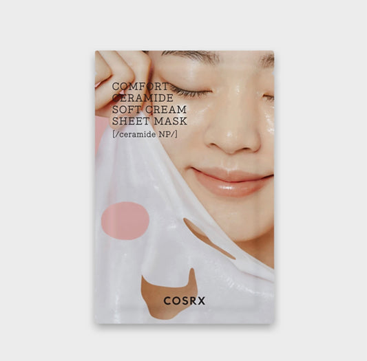 Cosrx Balancium Comfort Ceramide Soft Cream Sheet Mask (1 Sheet). كوسركس قناع السيراميد الكريمي الناعم (1 ورقة)