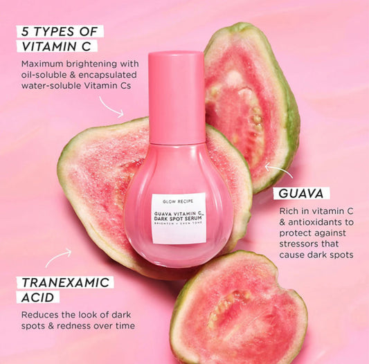 Glow Recipe Guava Vitamin C Dark Spot Serum 30ml. توهج وصفة الجوافة فيتامين C مصل البقع الداكنة 30 مل