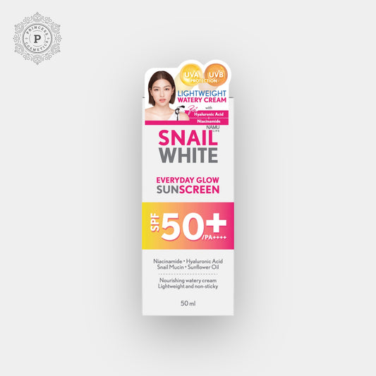 Namu Life Snail White Everyday Glow Sunscreen SPF 50+/PA++++ 50ml. كريم الحماية من الشمس نامو لايف سنيل وايت إيفري داي جلو بعامل حماية من الشمس 50+/PA++++، 50 مل