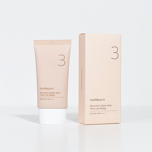 Numbuzin No.3 Porcelain Base-skip Tone Up Beige 50ml. قاعدة نومبوزين رقم 3 من البورسلين سكيب تون أب بيج 50 مل