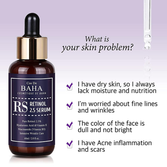 Cos De BAHA RS Retinol 2.5 Serum 30ml. سيروم كوس دي باها آر إس ريتينول 2.5 30 مل