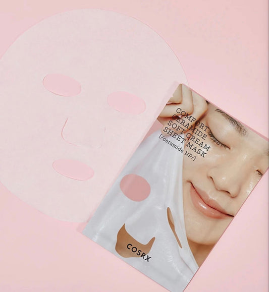 Cosrx Balancium Comfort Ceramide Soft Cream Sheet Mask (1 Sheet). كوسركس قناع السيراميد الكريمي الناعم (1 ورقة)