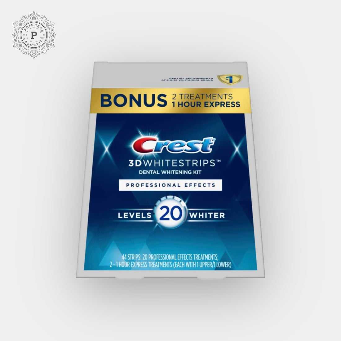 Crest Level 20 3D Whitestrips, Professional Effects, Teeth Whitening Strip Kit, 44 Strips