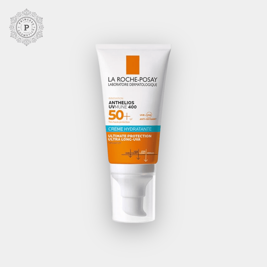 La Roche Posay Anthelios UVMUNE 400 Hydrating Cream SPF50+ 50ml. كريم الترطيب لاروش بوساي أنثيليوس UVMUNE 400 بعامل حماية من الشمس 50+ 50 مل - Princess Cosmetics Qatar