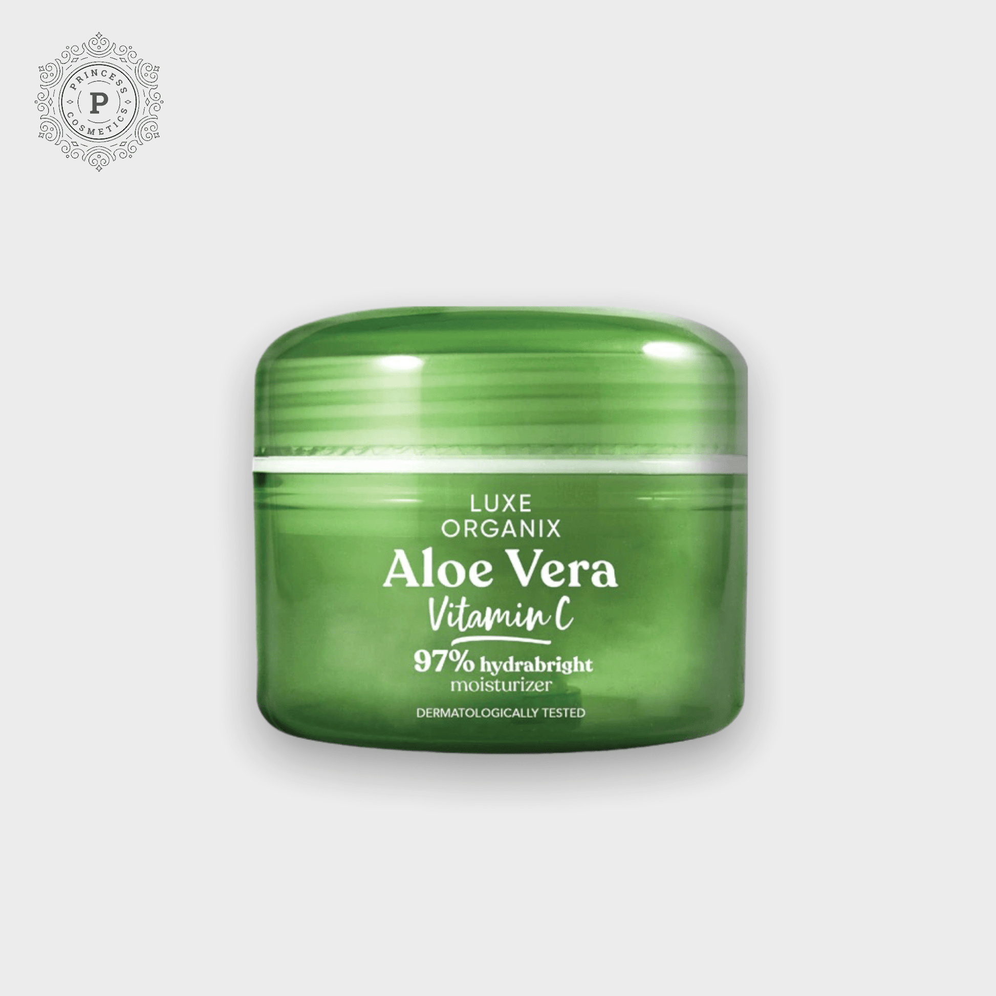 Luxe Organix 97% Aloe Vera Vitamin C Hydrabright Moisturizer 50g لوكس أورجانيكس 97٪ ألوفيرا فيتامين سي هيدرافرايت مرطب 50 جم - Princess Cosmetics Qatar