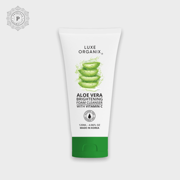 Luxe Organix 99% Aloe Vera Brightening Micro Foam Cleanser with Vitamin C 120ml لوكس أورجانيكس 99٪ الألوة فيرا منظف رغوي مفتح مع فيتامين سي 120 مل - Princess Cosmetics Qatar