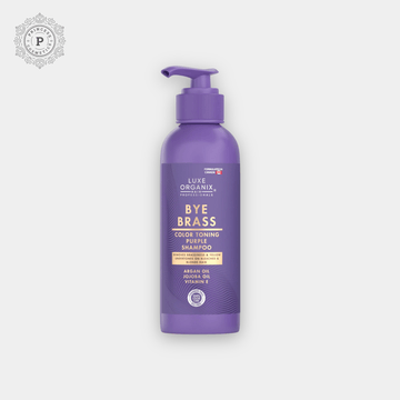 Luxe Organix Bye Brass Purple Shampoo 240ml لوكس أورجانيكس باي براس بيربل شامبو 240 مل - Princess Cosmetics Qatar