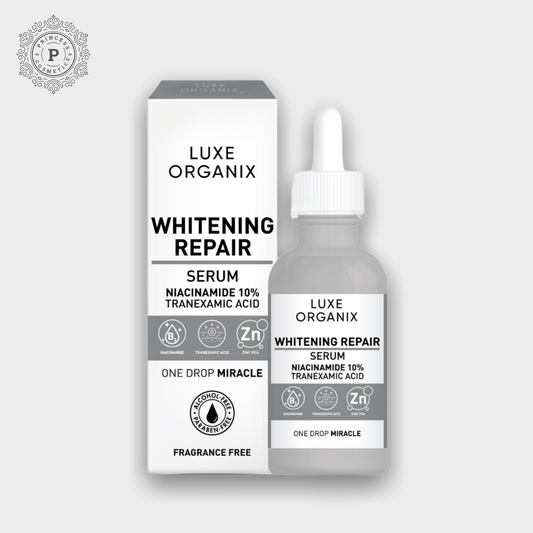 Luxe Organix Whitening Repair Serum Niacinamide 10% 30ml لوكس أورجانيكس سيروم إصلاح التبييض نياسيناميد 10٪ 30 مل - Princess Cosmetics Qatar