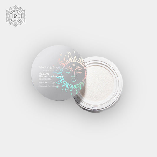 Mary&May Vegan Niacinamide Panthenol Sun Cushion 25g. ماري وماي نباتي نياسيناميد بانثينول وسادة الشمس - Princess Cosmetics Qatar