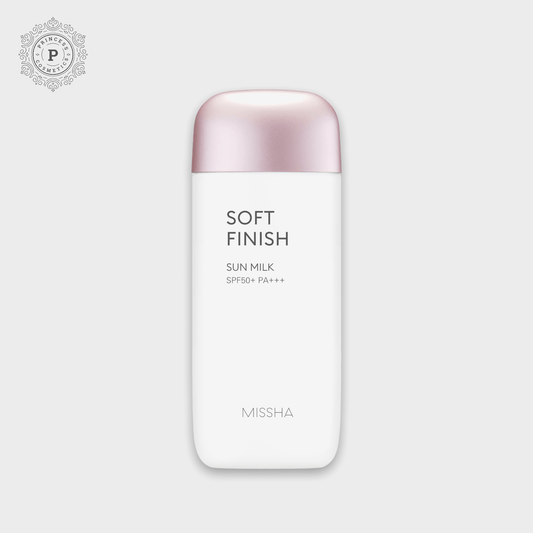 Missha All - around Safe Block Soft Finish Sun Milk SPF 50+ PA+++ 70ml. حليب الشمس الشامل ذو اللمسة النهائية الناعمة من ميشا بعامل حماية من الشمس 50+ PA+++، 70 مل - Princess Cosmetics Qatar