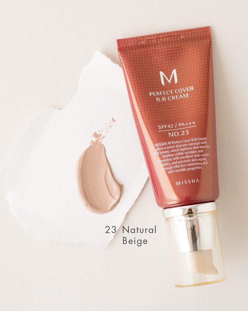 Missha M Perfect Cover BB Cream 50ml. كريم ميشا إم بيرفكت كوفر بي بي 50 مل - Princess Cosmetics Qatar