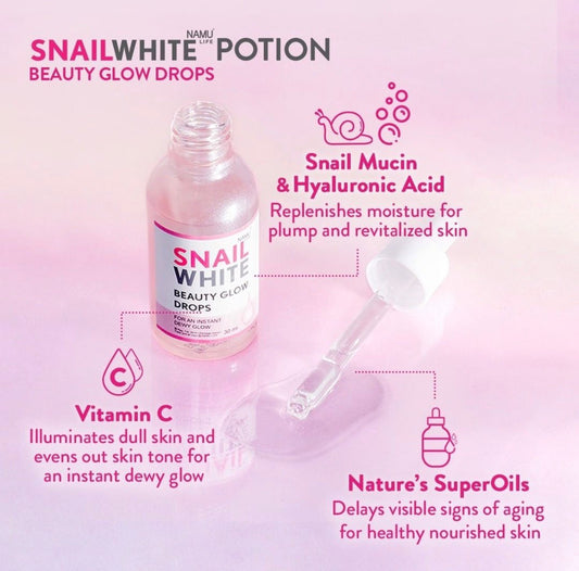 Namu Life Snail White Beauty Glow Drops 30ml. قطرات توهج الجمال الأبيض من نامو لايف، 30 مل - Princess Cosmetics Qatar