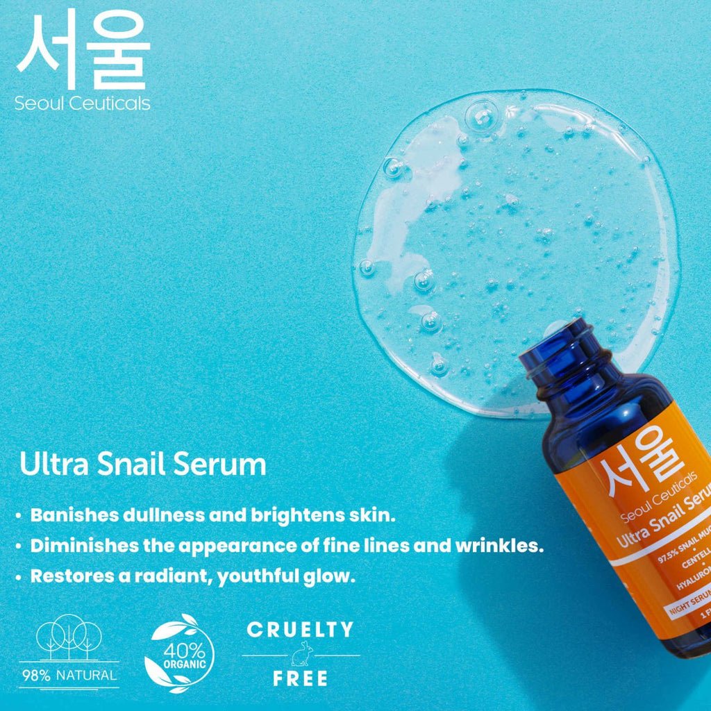 Seoul Ceuticals Ultra Snail Serum 30ml - EXPIRY: 06/2025. سيول سيوتيكالز الترا سيروم الحلزون 30 مل - Princess Cosmetics Qatar