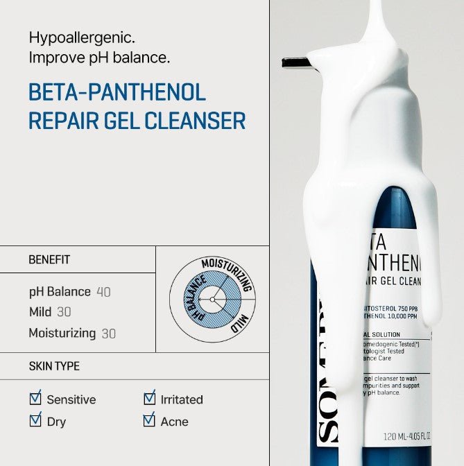 Somebymi Beta Panthenol Repair Gel Cleanser 120ml. سومبيمي بيتا بانثينول جل منظف - Princess Cosmetics Qatar