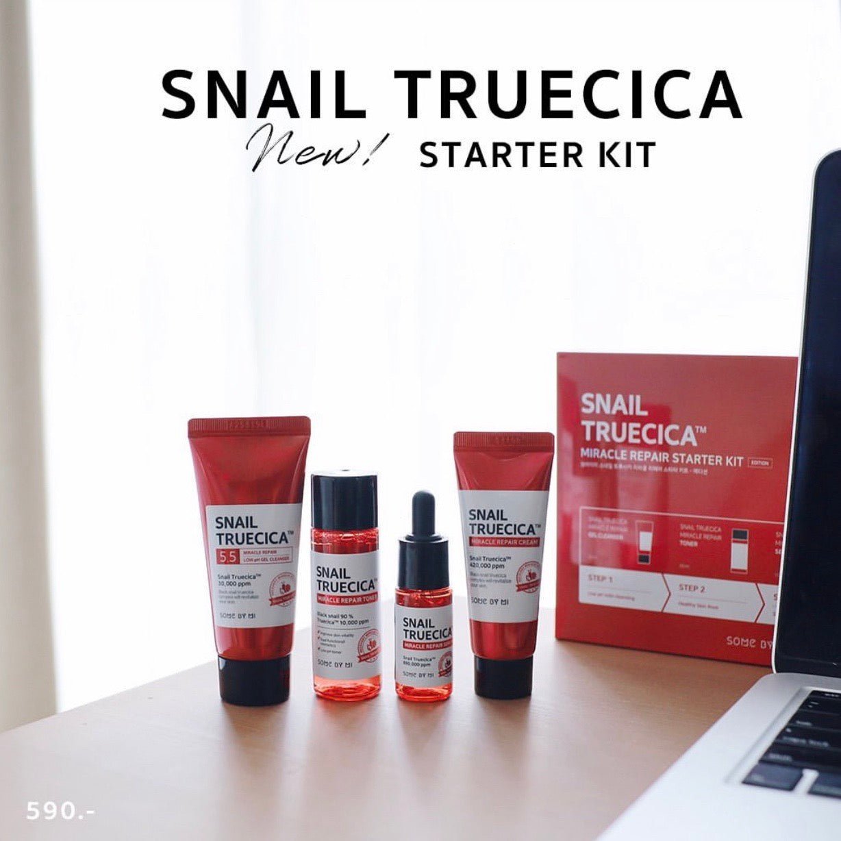 Somebymi Snail Truecica Starter Kit (4pcs). سومبيمي الحلزون تروسيكا كاتب كيت - Princess Cosmetics Qatar